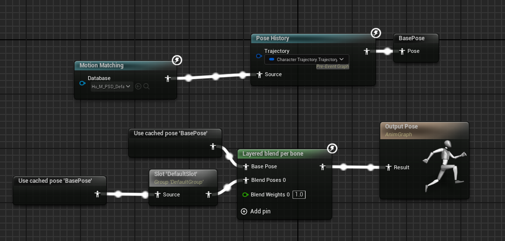 Motion matching in anim blueprint