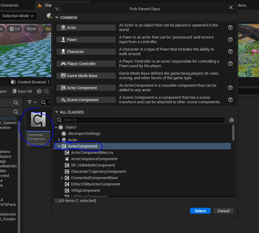Create actor component class