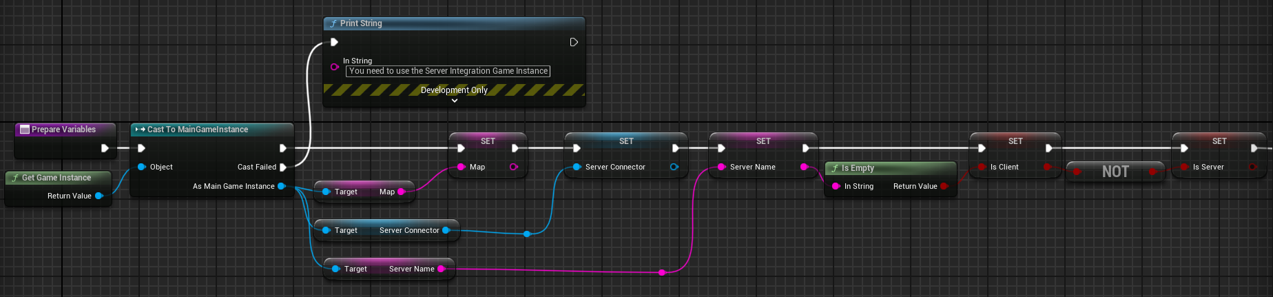 Prepare variables for connected component