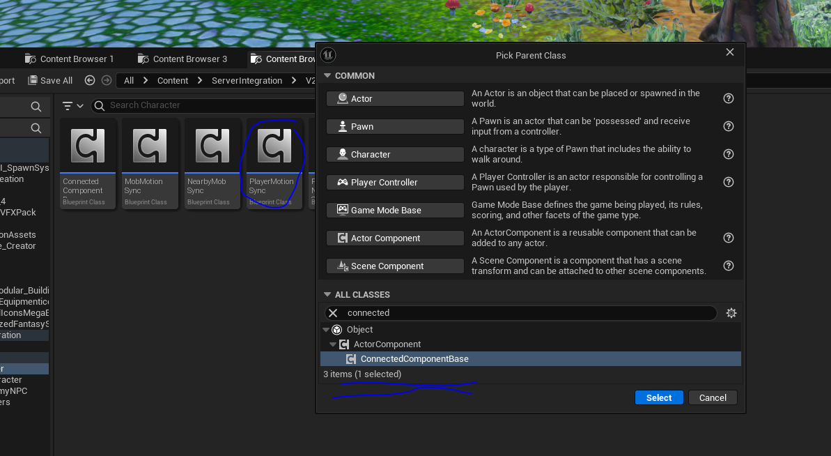 Create Player Motion Sync component