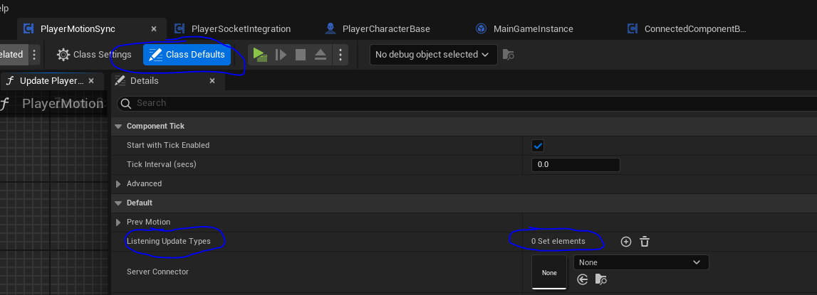 No listening update types defined