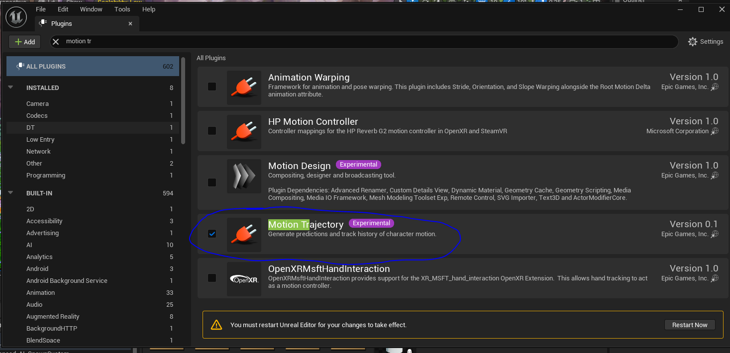 Enable Motion Trajectory plugin
