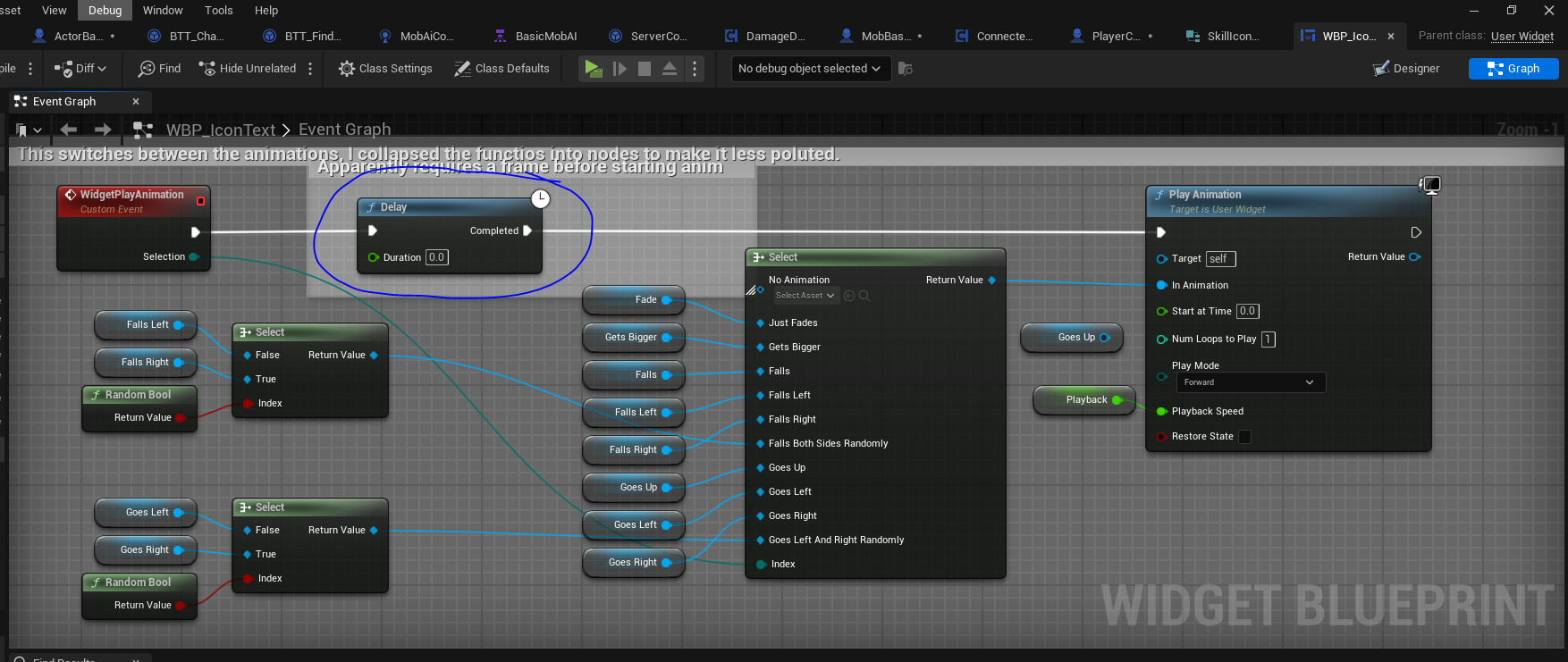 add zero based delay before play animation