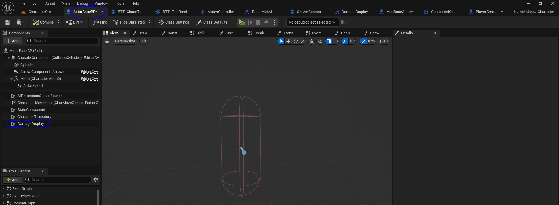 Damage display component on actor base blueprint