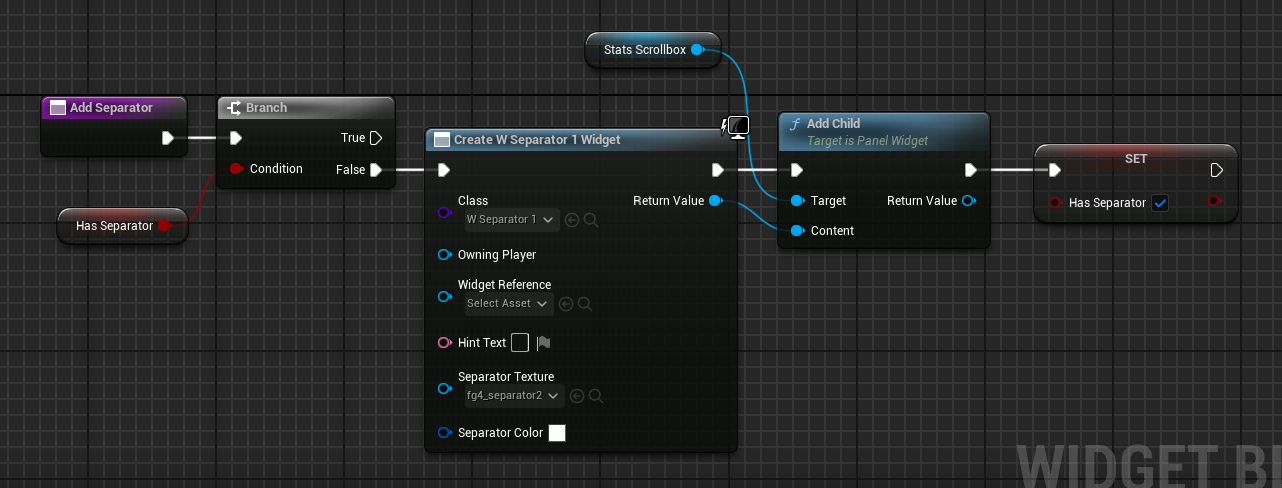 Add a separator widget