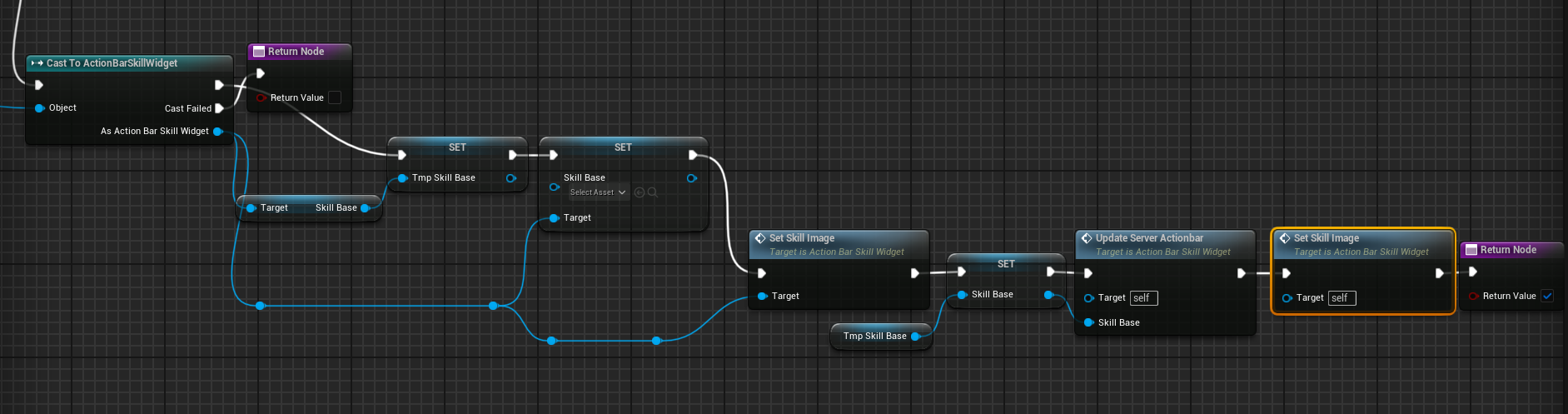 On drop - item dropped to action bar