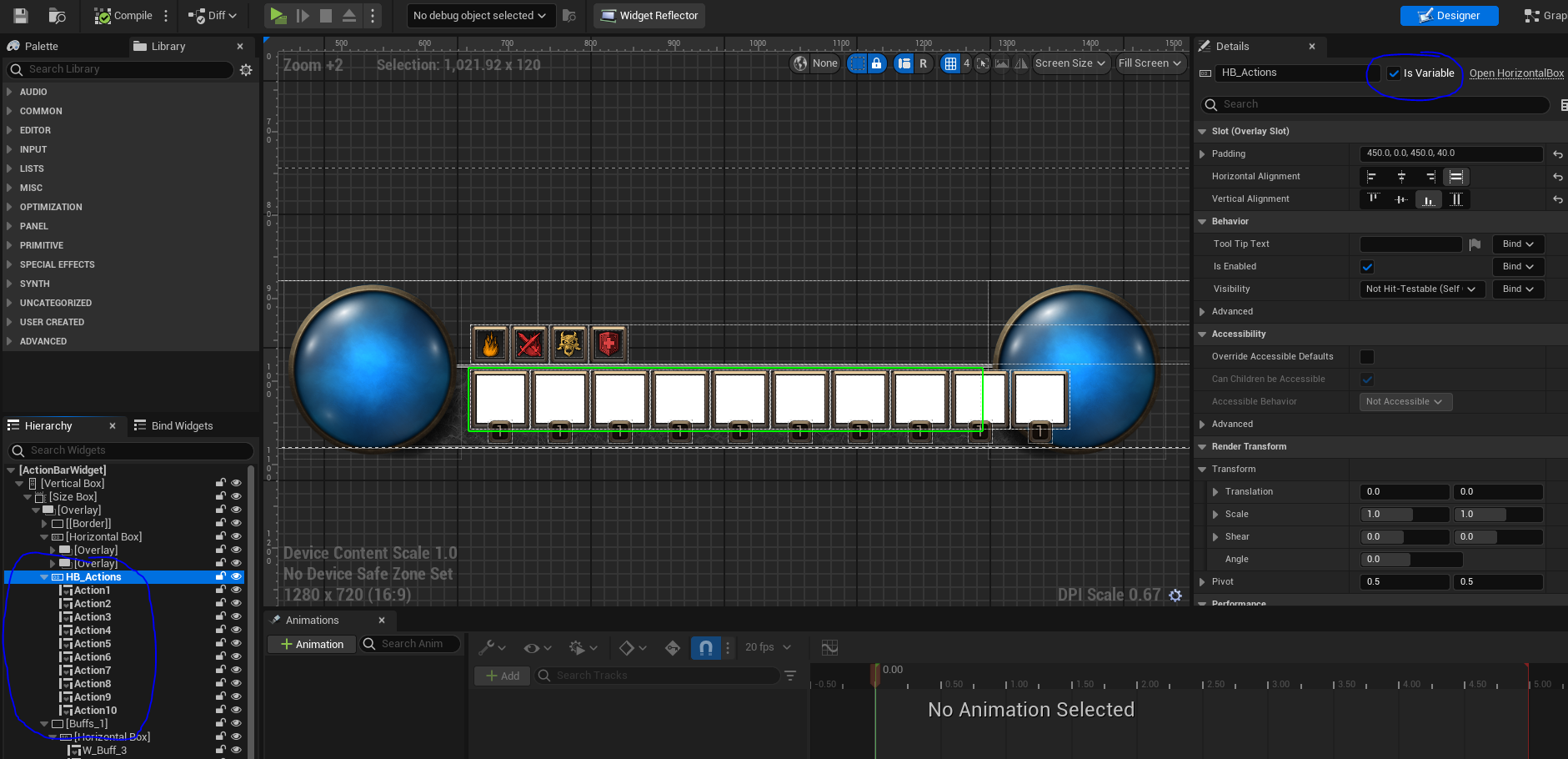 Slots are part of Horizontal Box
