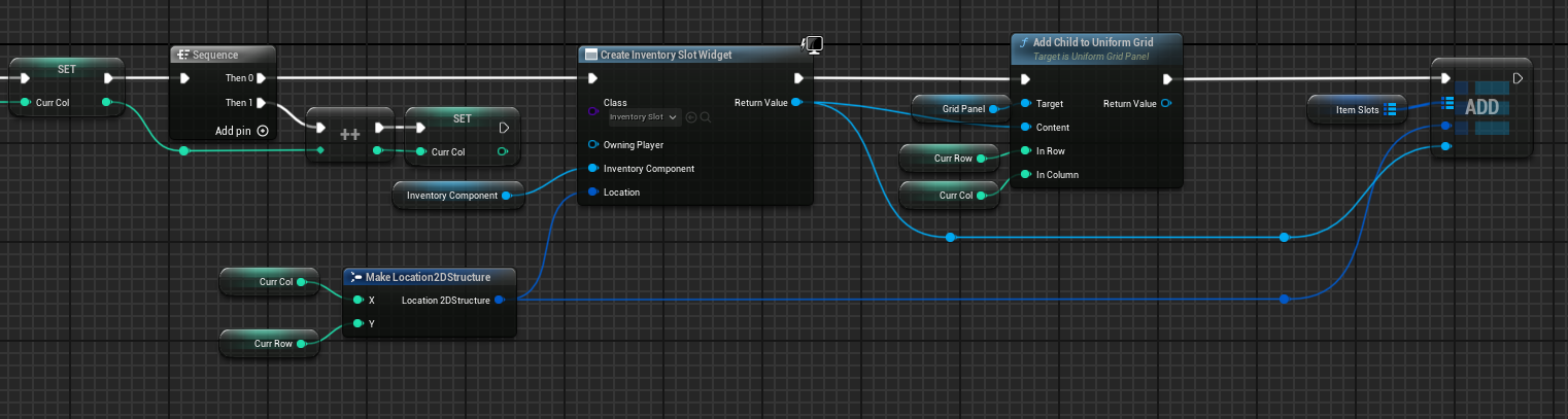Creating slots for the inventory widget