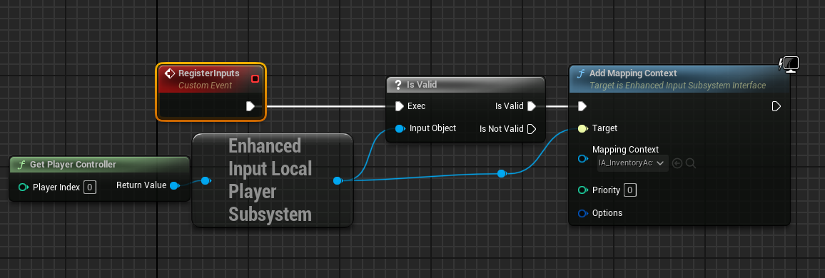 Register user inputs