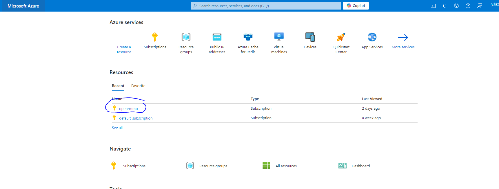 Create a new subscription for your project