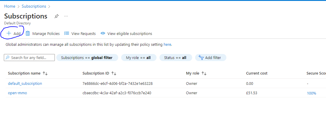 Click add on new subscription