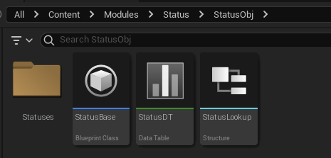 Status object to help with effects