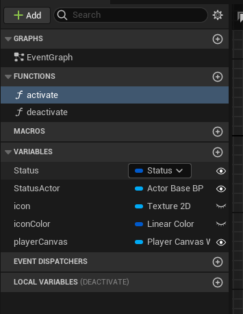 Functions and variables for Status Base class