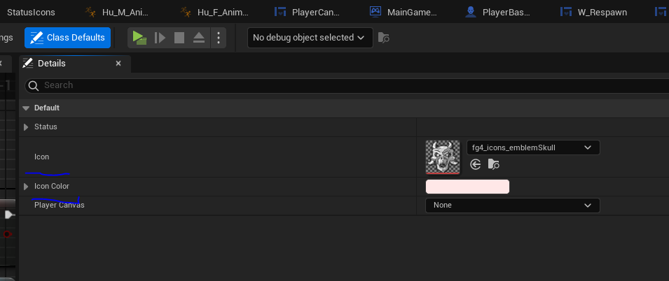 Configure class defaults like icon in Death state
