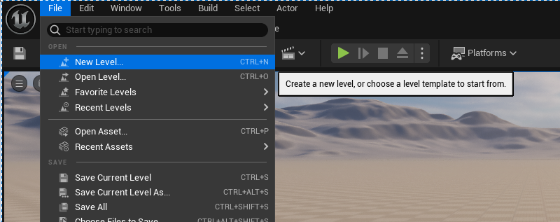Create a new level to do the testing on.