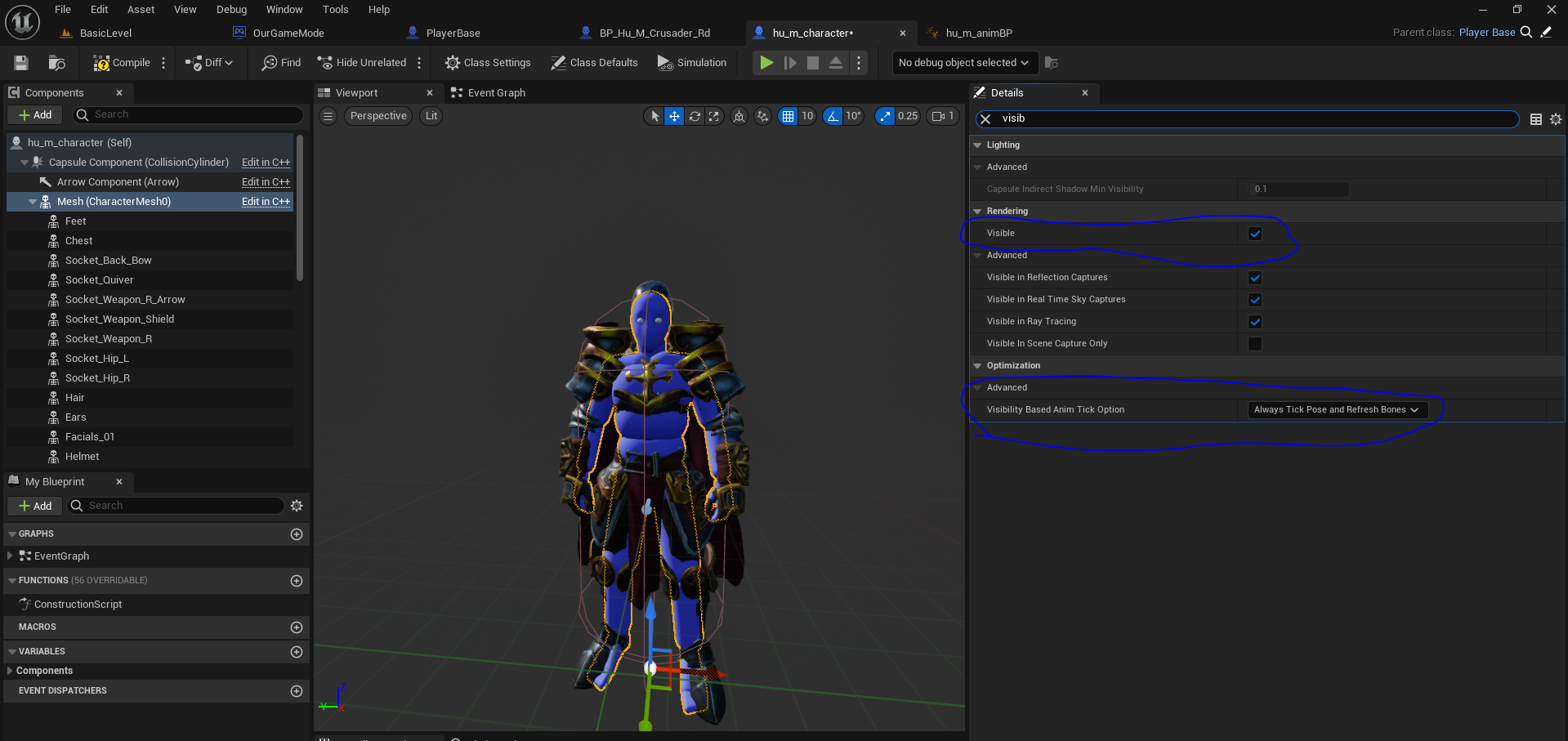 Disable visibility and update the visibility based anim tick options to always refresh bones