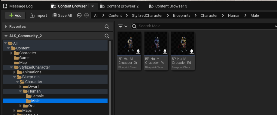 Added character assets to the game