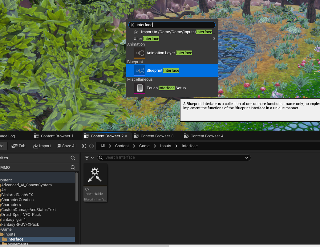 Create a Interactable interface blueprint