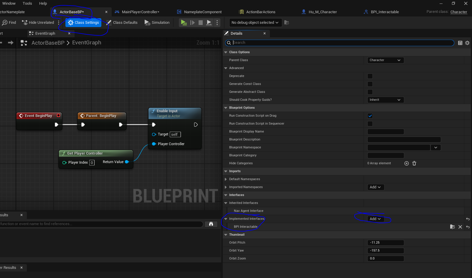 Add the Interactable interface to actor blueprint