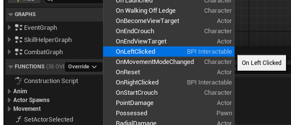 Find the new functions available within the override section